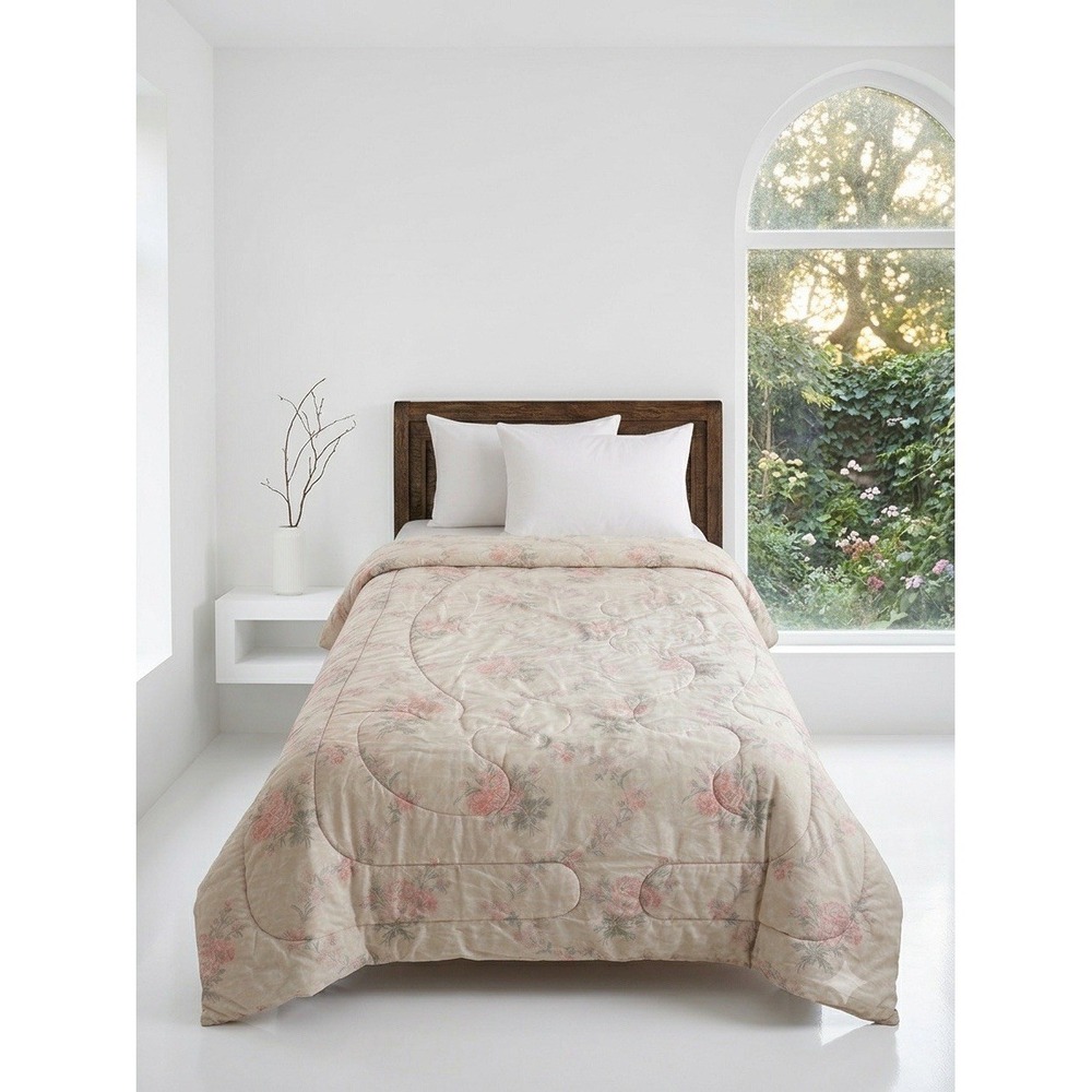 VTG Laura Ashley Pink Floral TWIN Comforter Melany Cottagecore Shabby Chic-Flaws